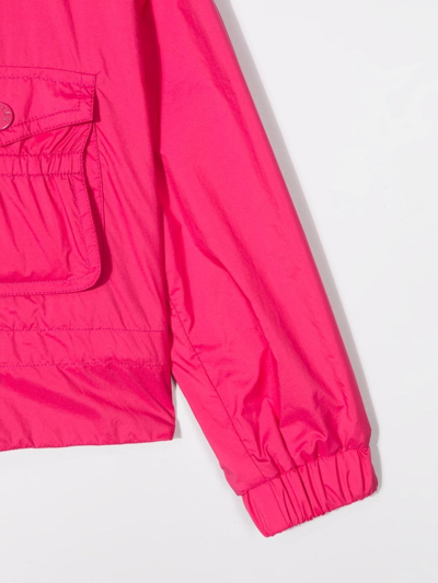 Moncler Teen Hooded Lightweight Rain Jacket In Pink