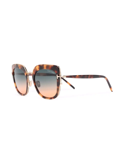 Tom Ford Oversized Tinted Sunglasses In Brown