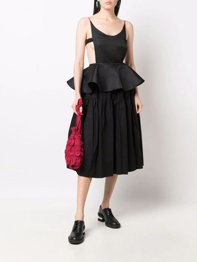 Shop Act N°1 Drawstring Tiered Midi Skirt In Black