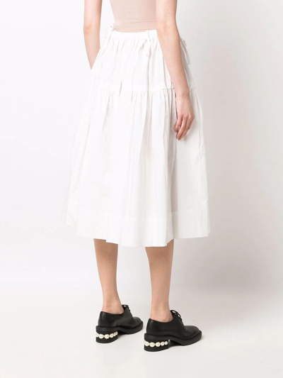 Shop Act N°1 Drawstring Tiered Midi Skirt In White
