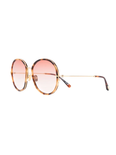Tom Ford Round-frame Tortoiseshell Sunglasses In Brown