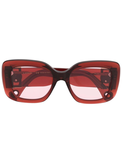 Shop Lanvin Tinted Oversize-frame Sunglasses In Red