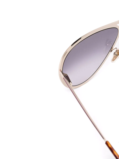 Shop Chloé Gradient-lens Pilot-frame Sunglasses In Gold