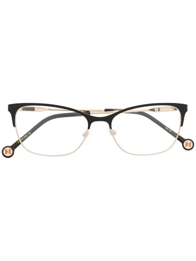 Shop Carolina Herrera Ch0074 Rectangle-frame Glasses In Black