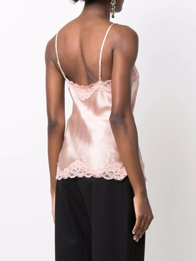 Shop Gold Hawk Lace-trim Slip Top In Pink