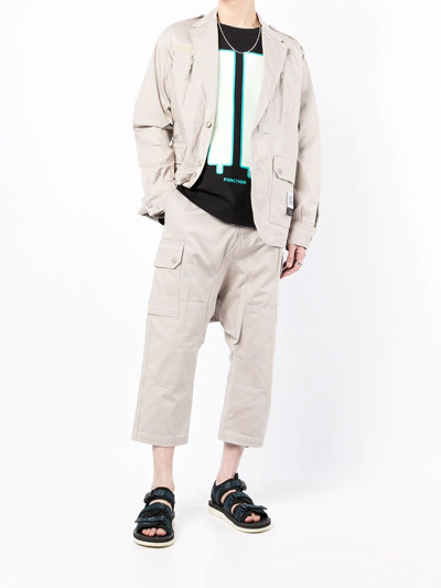 Fumito Ganryu Single-breasted Multiple-pocket Blazer In Grey