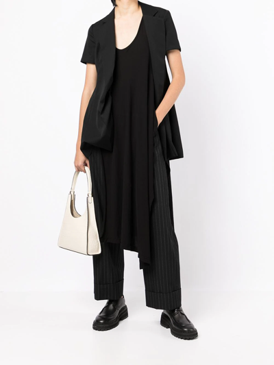 Shop Yohji Yamamoto Puffball Short-sleeve Blazer In Black
