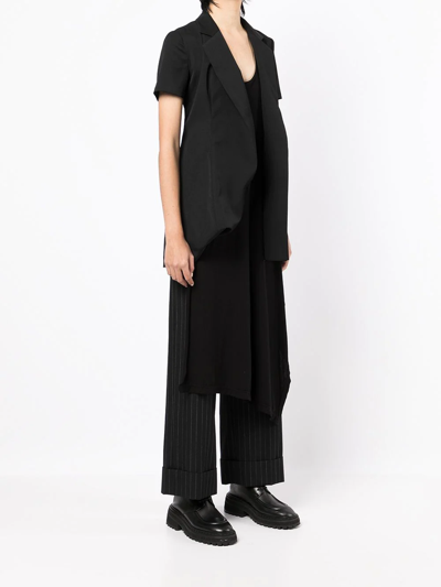 Shop Yohji Yamamoto Puffball Short-sleeve Blazer In Black