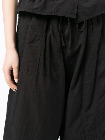 Shop Y's Cropped Paperbag-waist Culottes In Black