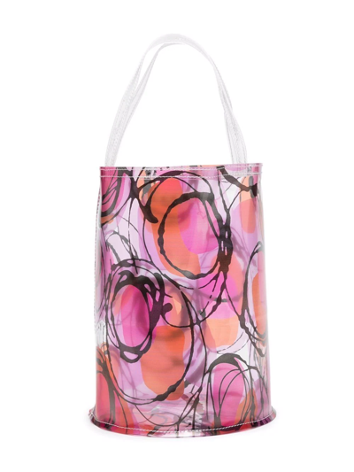 Shop Marni Scribble-print Shoulder Bag In Pink