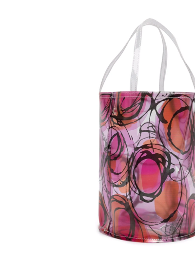 Shop Marni Scribble-print Shoulder Bag In Pink