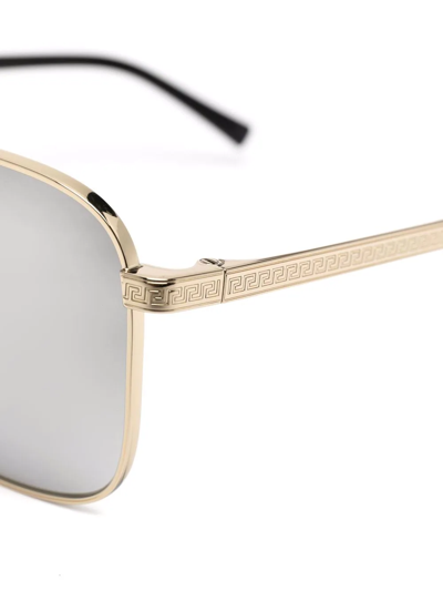 Shop Versace Medusa Head Pilot-frame Sunglasses In Gold