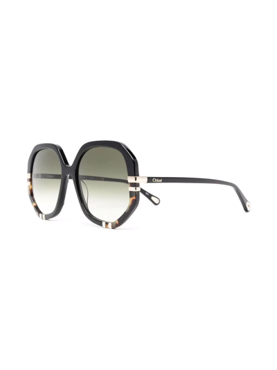 Chloé Oversized Round-frame Sunglasses In Black