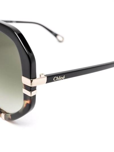 Shop Chloé Oversized Round-frame Sunglasses In Black