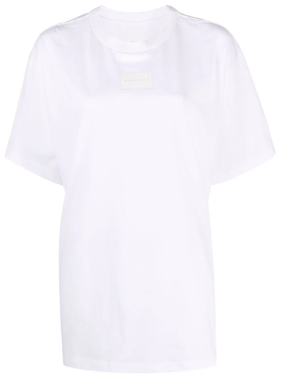 Shop Mm6 Maison Margiela Logo-patch Cotton T-shirt In White