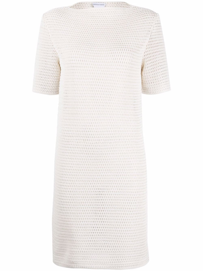 Shop Bottega Veneta Open-knit Minidress In White