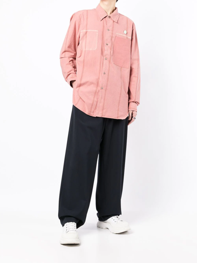 Shop Oamc Long-sleeve Poplin Shirt In Pink