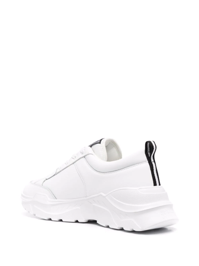 Shop Versace Jeans Couture Logo-print Low-top Sneakers In White