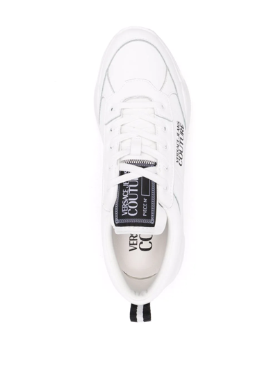 Shop Versace Jeans Couture Logo-print Low-top Sneakers In White