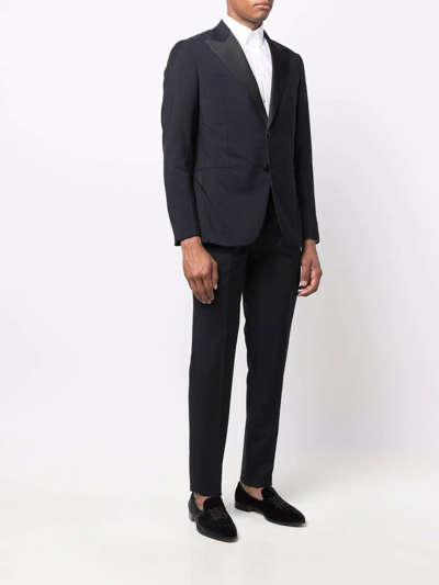 Shop D4.0 Single-breasted Two-piece Suit In Blue