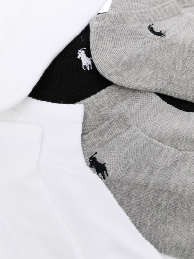 Polo Ralph Lauren Logo Embroidered Ankle Socks In Black