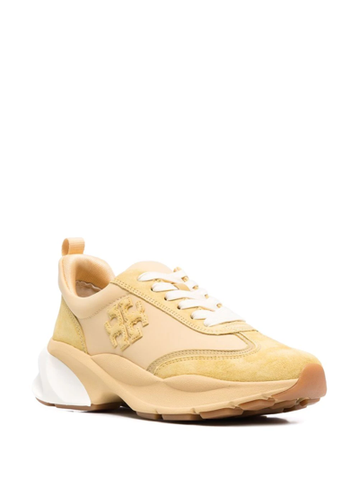 Shop Tory Burch Good Luck Panelled Sneakers In Yellow