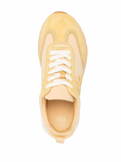 Shop Tory Burch Good Luck Panelled Sneakers In Yellow