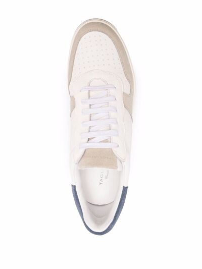 Shop Tagliatore Panelled-design Sneakers In White