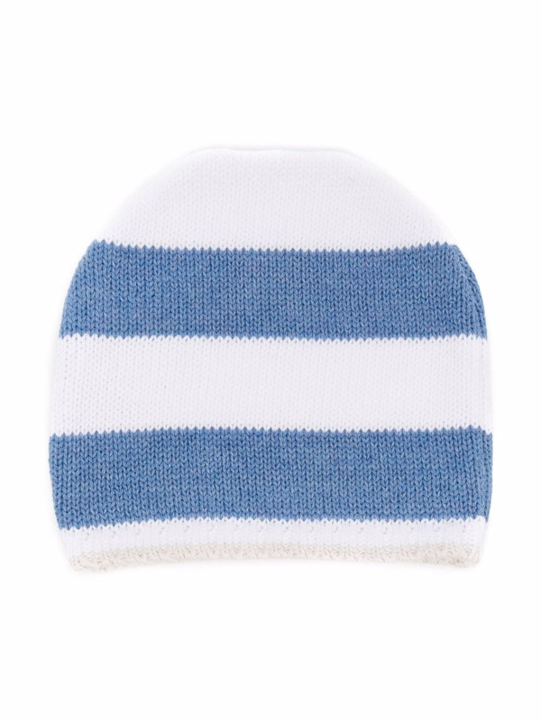 La Stupenderia striped knit hat - White