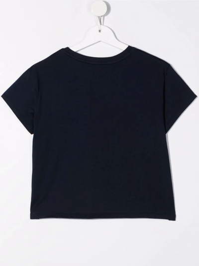 Shop Michael Kors Teen Cotton Studded-logo T-shirt In Blue