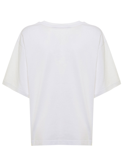 Shop Dolce & Gabbana Woman's White Cotton T-shirt With Woman "made In Italy" Print
