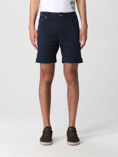 Shop Dondup Shorts In Cotton Blend In Blue