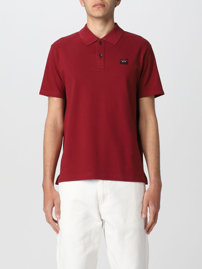Paul & Shark Polo Shirt  Men Color Burgundy In Burgundy