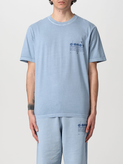 Shop Diadora Palette Manifesto T-shirt In Cotton With Logo In Sky