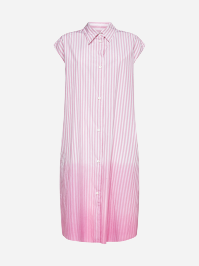 Shop Marni Striped Print Cotton Asymmetric Shirt
