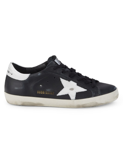 Shop Golden Goose Women's Women's Distressed Leather Sneakers In Black