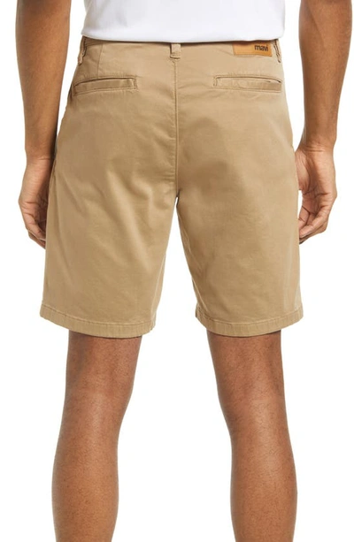 Mavi Jeans Noah Stretch Flat Front Shorts In Khaki Twill