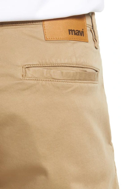 Mavi Jeans Noah Stretch Flat Front Shorts In Khaki Twill