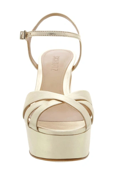 Schutz Keefa Platform Sandals In Platina