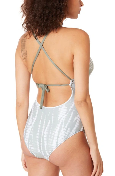 Shop Cache Coeur Cayman Maternity One-piece Swimsuit In Silver Green
