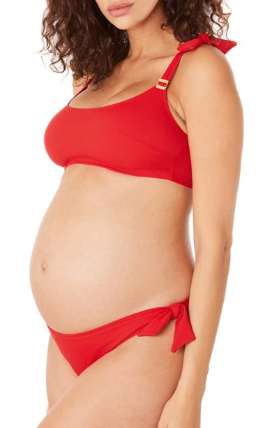 Shop Cache Coeur Porto Vecchio Maternity Two-piece Swimsuit In Red