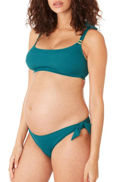 Shop Cache Coeur Porto Vecchio Maternity Two-piece Swimsuit In Emerald