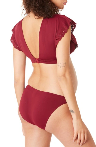Shop Cache Coeur Bloom Two-piece Maternity Swimsuit In Burgundy