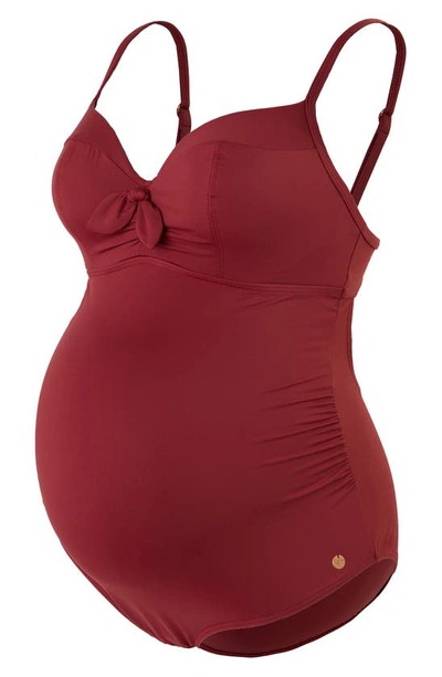 Shop Cache Coeur Monaco One-piece Maternity Swimsuit In Terracota