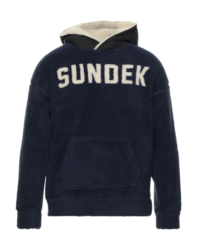 Shop Sundek Sweatshirts In Dark Blue