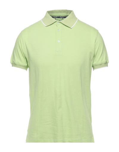 Shop Bagutta Man Polo Shirt Light Green Size L Cotton, Elastane