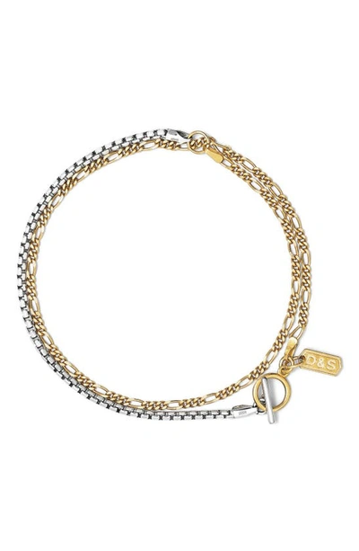 Shop Degs & Sal Layered Chain Bracelet In Silver/gold