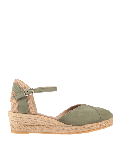 Shop Gaimo Woman Espadrilles Military Green Size 11 Soft Leather, String