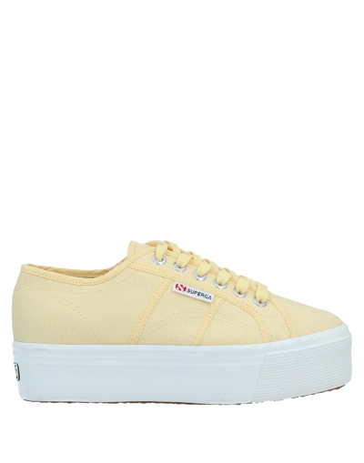 Shop Superga Woman Sneakers Light Yellow Size 6.5 Textile Fibers