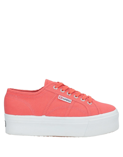 Shop Superga Woman Sneakers Coral Size 6.5 Textile Fibers In Red